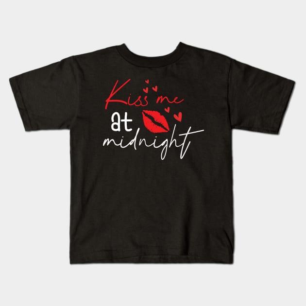 Kiss Me At Midnight Kids T-Shirt by MZeeDesigns